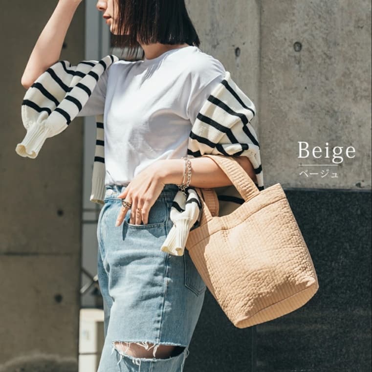 キルティングバッグ やわらか手触りキルティングトート