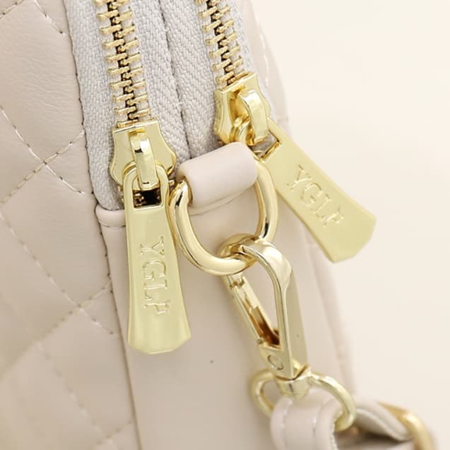 キルティングバッグ 高級感溢れる菱形模様ミニショルダーポーチ