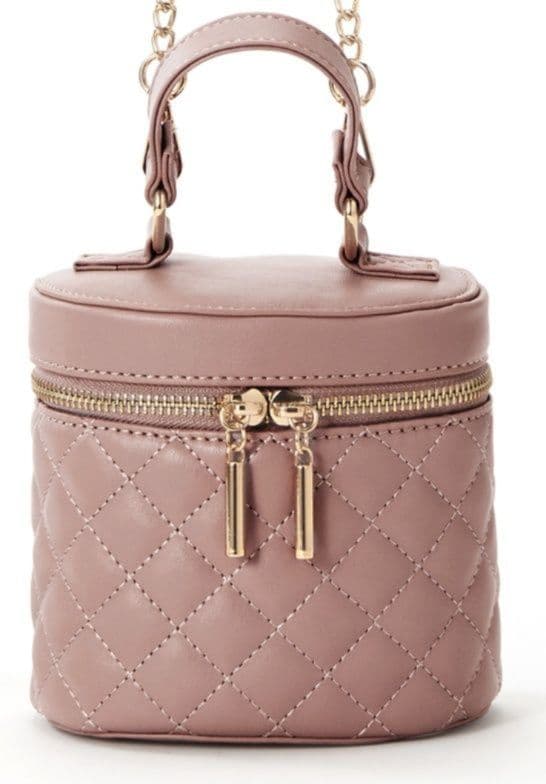 キルティングバッグ ミニ キルティング シリンダー チェーン ポシェット