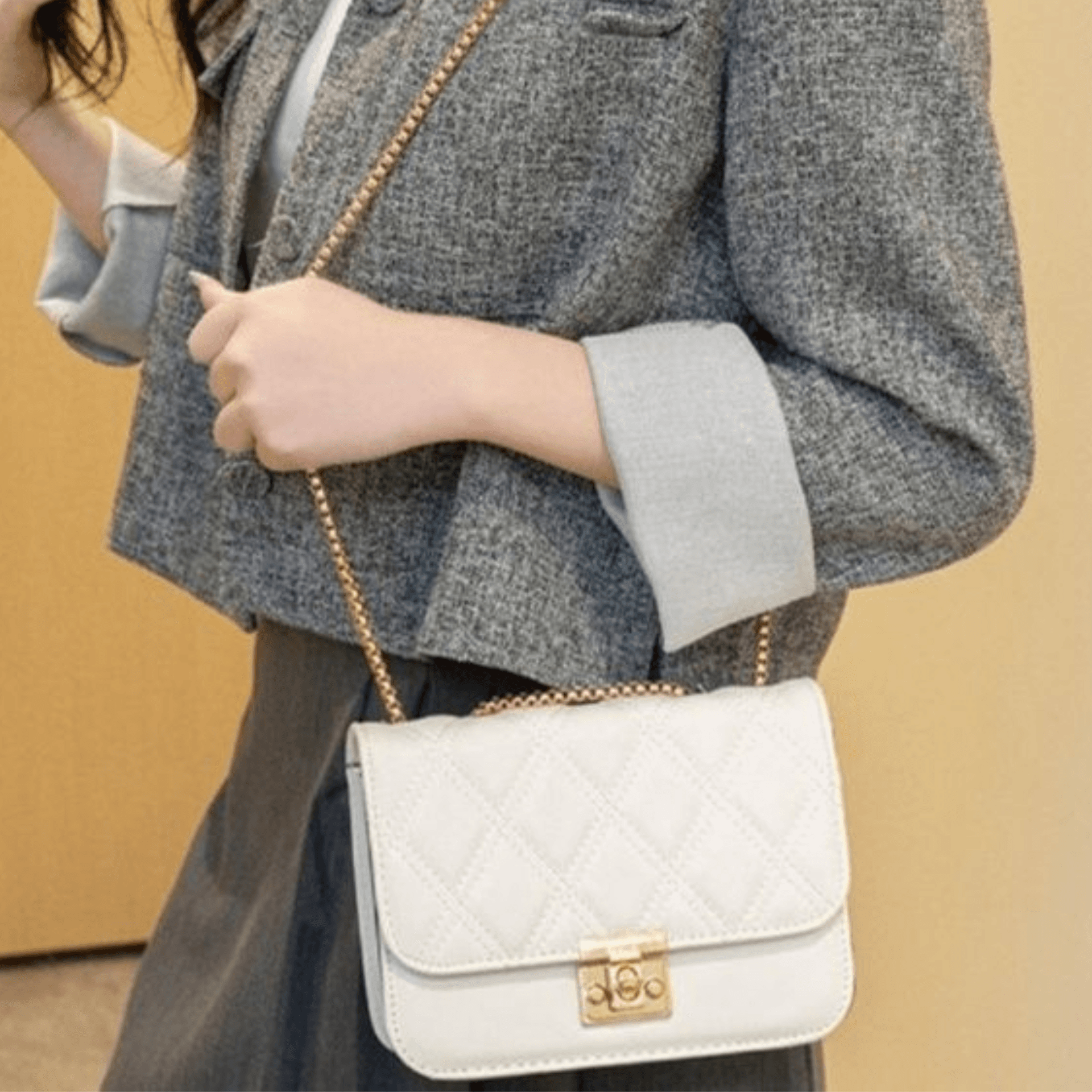 キルティングバッグ シンプル キルティング ショルダーバッグ