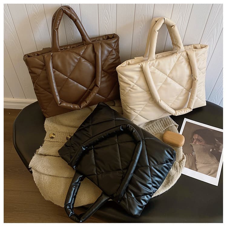 キルティングバッグ ふわふわキルト 大容量トートバッグ