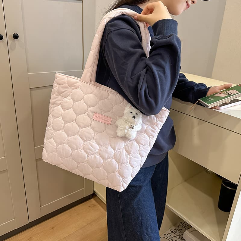 キルティングバッグ ふわもこ キルティング トートバッグ