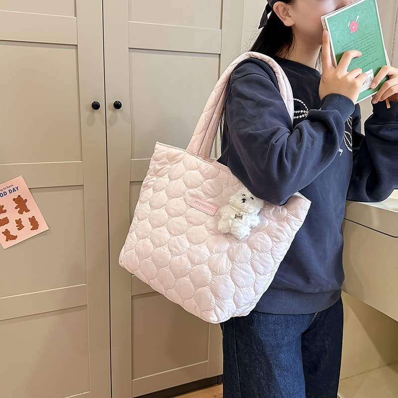 キルティングバッグ ふわもこ キルティング トートバッグ