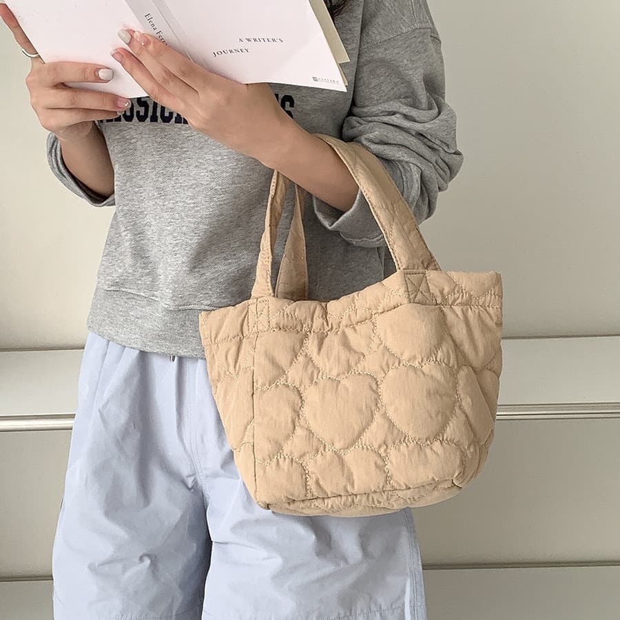 キルティングバッグ ふんわりキルティング ミニトート