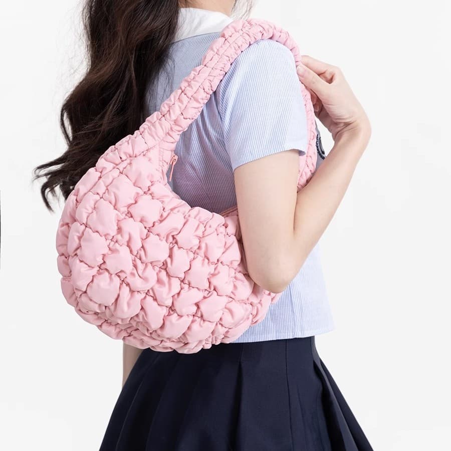 キルティングバッグ もこもこふわふわキルティングショルダー