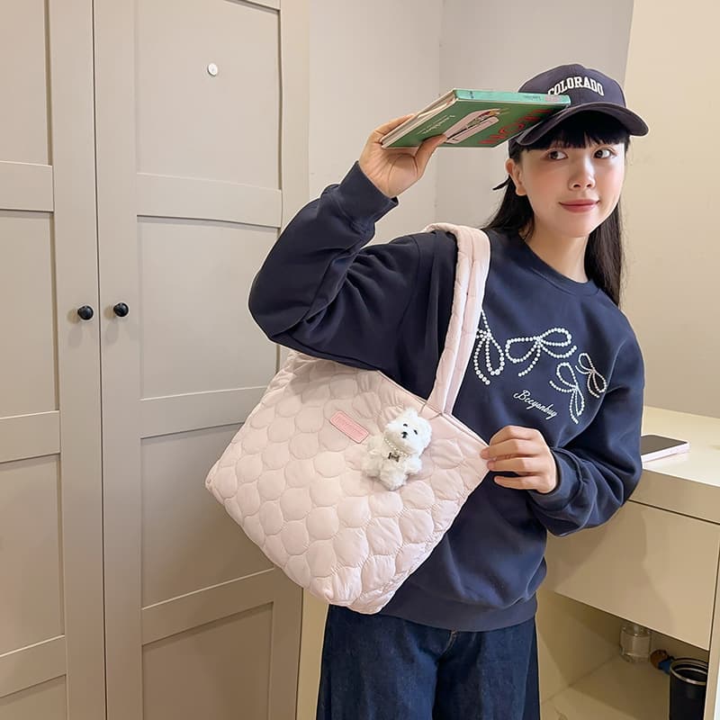 キルティングバッグ ふわもこ キルティング トートバッグ