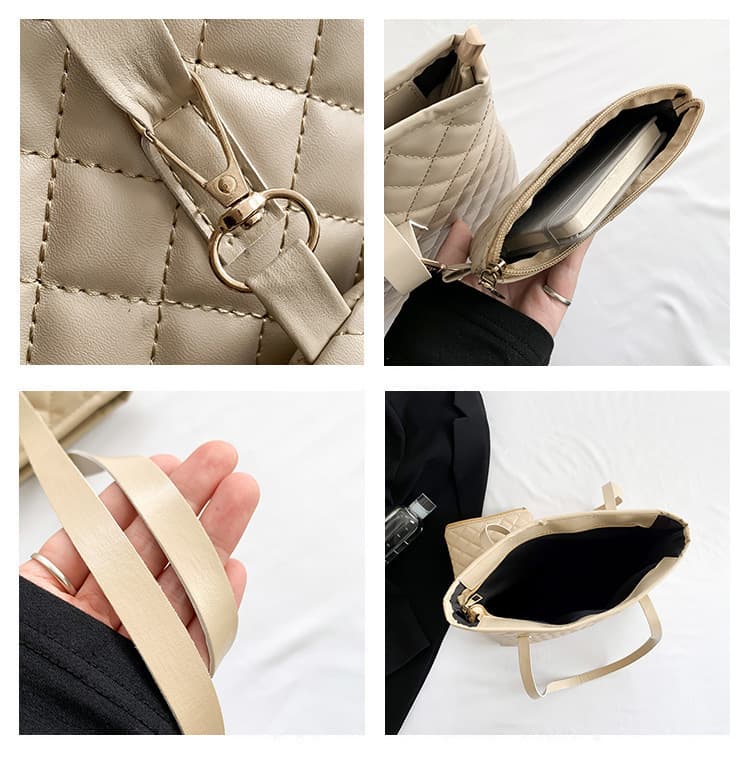 キルティングバッグ 女性用キルティングトートバッグ大容量肩掛け通勤鞄