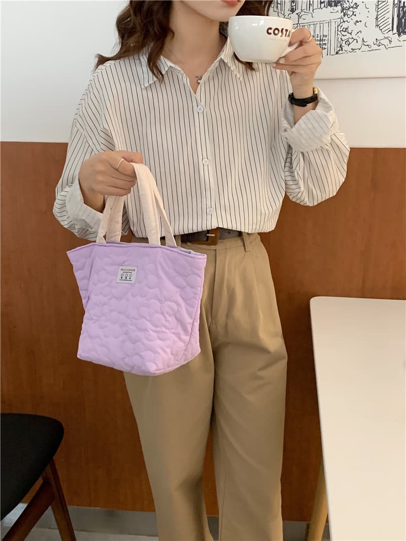 キルティングバッグ 花柄キルティング小型トートバッグ女性用可愛い手持ち鞄
