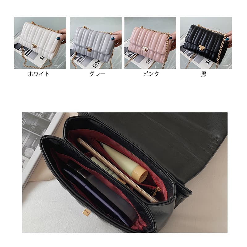 キルティングバッグ 女性用小型肩掛けキルティングチェーンバッグ