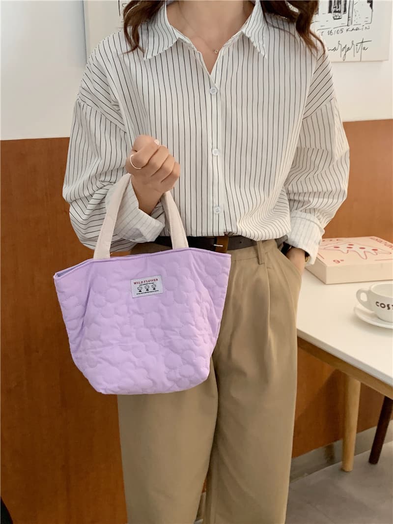 キルティングバッグ 花柄キルティング小型トートバッグ女性用可愛い手持ち鞄
